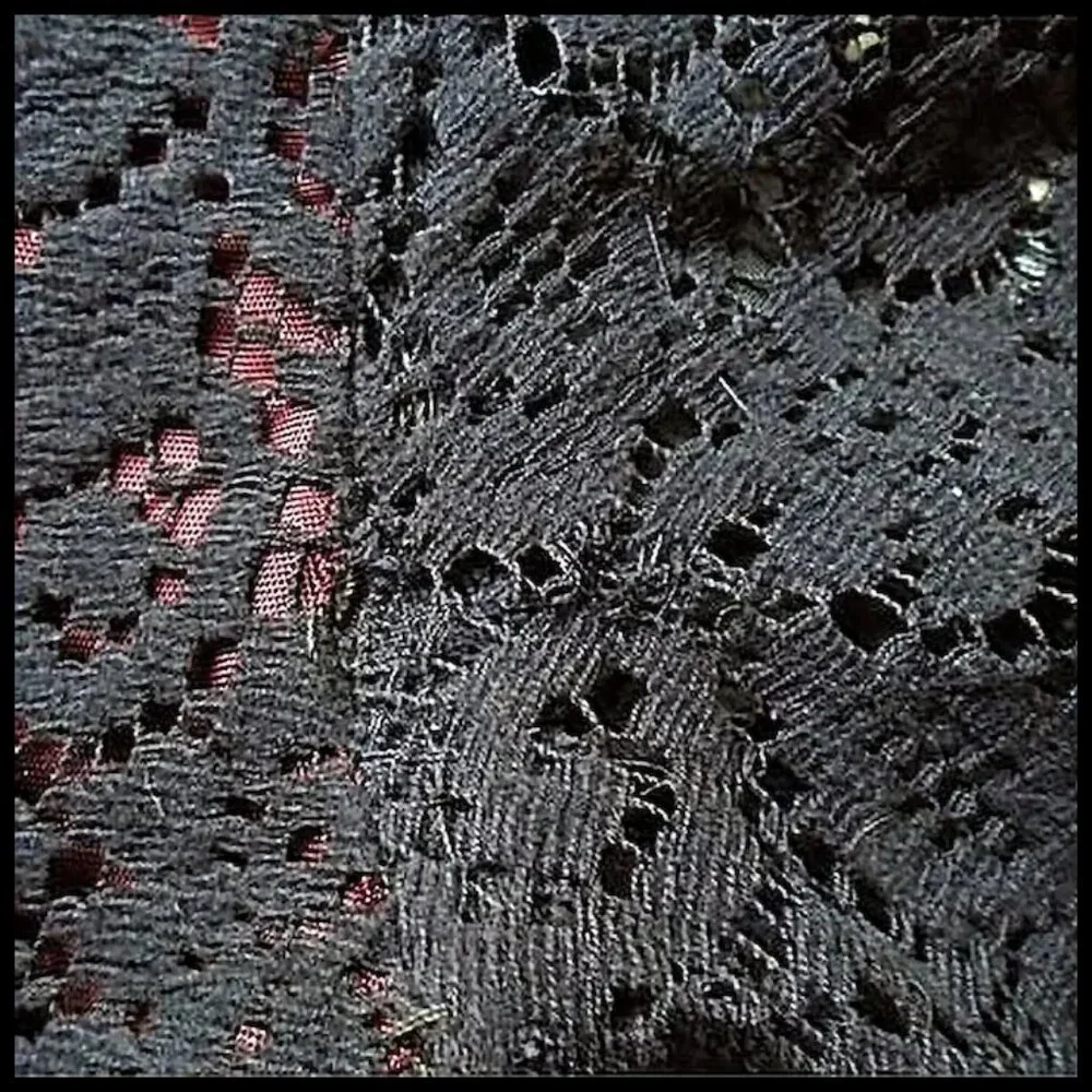 Vintage Little Black Lace Sheath Long Sleeve Cocktail Dress ~ VFG ~OOAK - Picture 6 of 13